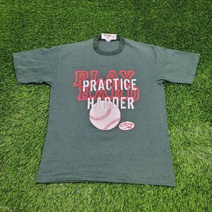 Vintage Baseball Shirt Large 21x27 Green